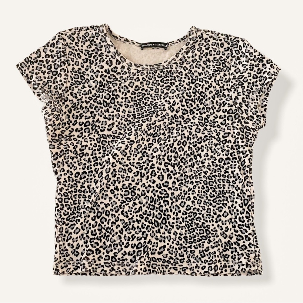 blue leopard baby tee from brandy melville